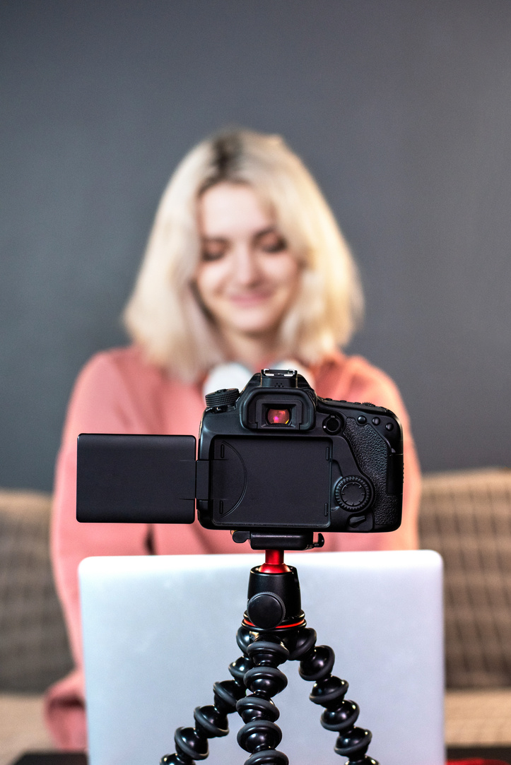 Female Content Creator Filming Her Self